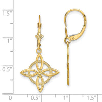 14K Small Celtic Eternity Knot Leverback Earrings-TF1790