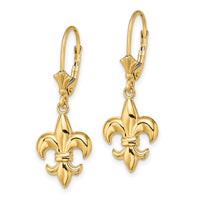 14K Small Fleur-de-Lis Leverback EARRINGS-TF1794