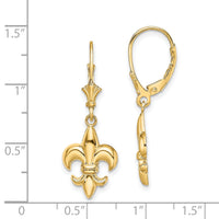 14K Small Fleur-de-Lis Leverback EARRINGS-TF1794