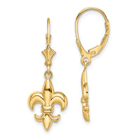 14K Small Fleur-de-Lis Leverback EARRINGS-TF1794