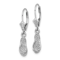 14k White Gold Flip Flop Leverback Earrings-TF1795W