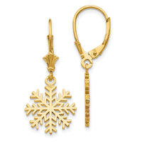 14K Snowflake Leverback Earrings-TF1802