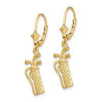 14K Textured Golf Bag Leverback Earrings-TF1804