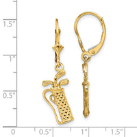 14K Textured Golf Bag Leverback Earrings-TF1804