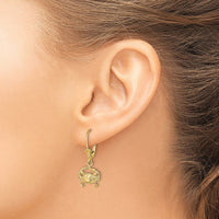 14K 2-D Blue Crab Leverback Earrings-TF1820