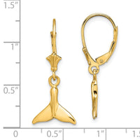 14K Small Whale Tail Leverback Earrings-TF1821