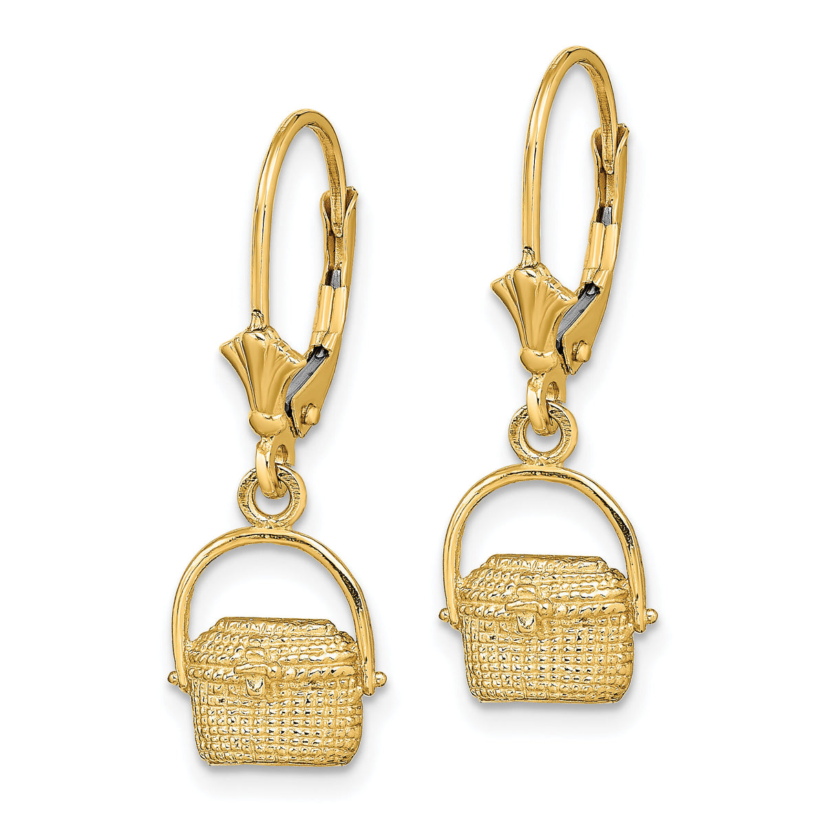 14K Nantucket Basket Leverback Earrings-TF1824
