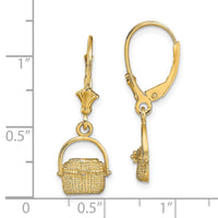 14K Nantucket Basket Leverback Earrings-TF1824