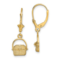 14K Nantucket Basket Leverback Earrings-TF1824
