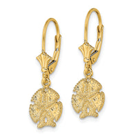 14K Sand Dollar W/Star Leverback Earrings-TF1826