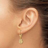 14K Sand Dollar W/Star Leverback Earrings-TF1826