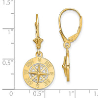 14K Mini Nautical Compass Leverback Earrings-TF1846