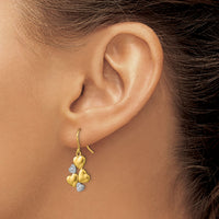 14K w/Rhodium Polished Hearts Shepherd Hook Earrings-TF1870