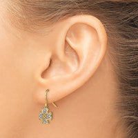 14K and Rhodium Fancy Dangle Wire Earrings-TF1889