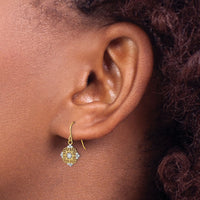 14K w/Rhodium D/C Center Mini Filigree Medallion Earrings-TF1890