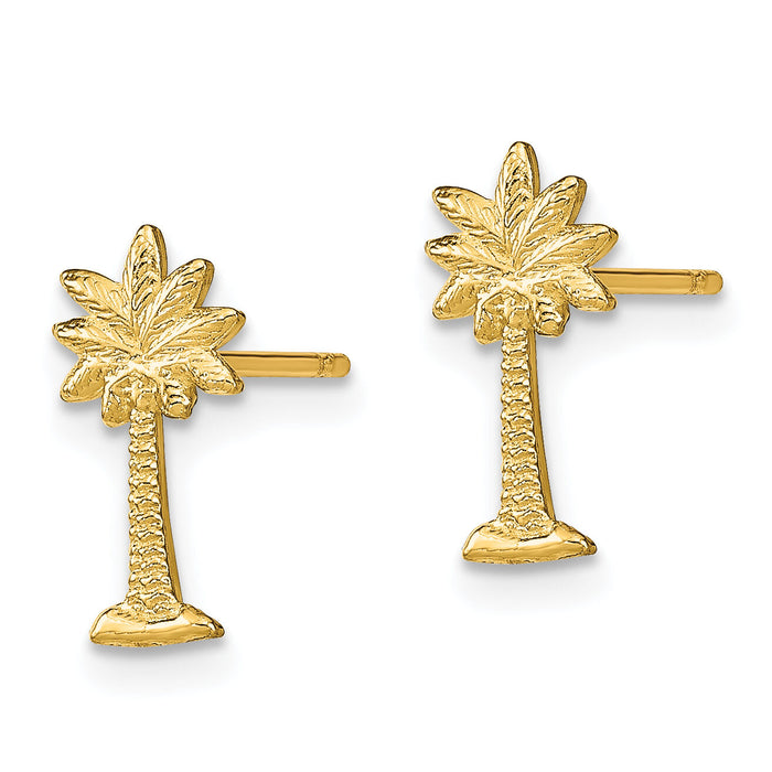 14k Palm Tree Post Earrings-TF1923