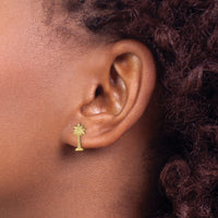14k Palm Tree Post Earrings-TF1923