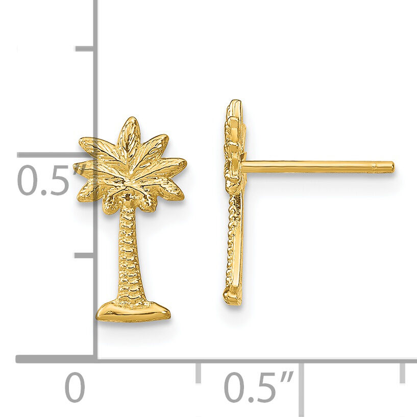 14k Palm Tree Post Earrings-TF1923