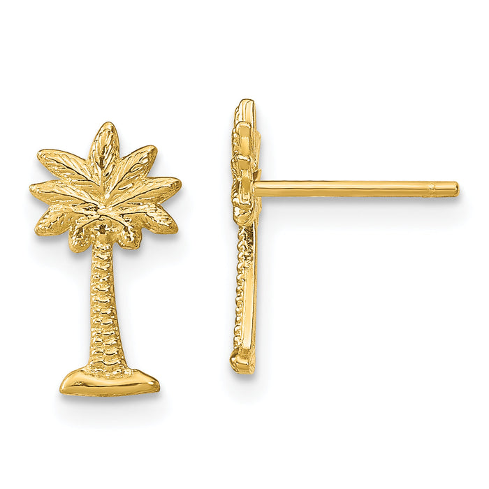 14k Palm Tree Post Earrings-TF1923