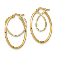 14k Twisted Circle Inside Hoop Earrings-TF1938