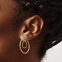 14k Twisted Circle Inside Hoop Earrings-TF1938