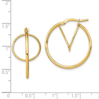 14k Twisted Circle Inside Hoop Earrings-TF1938