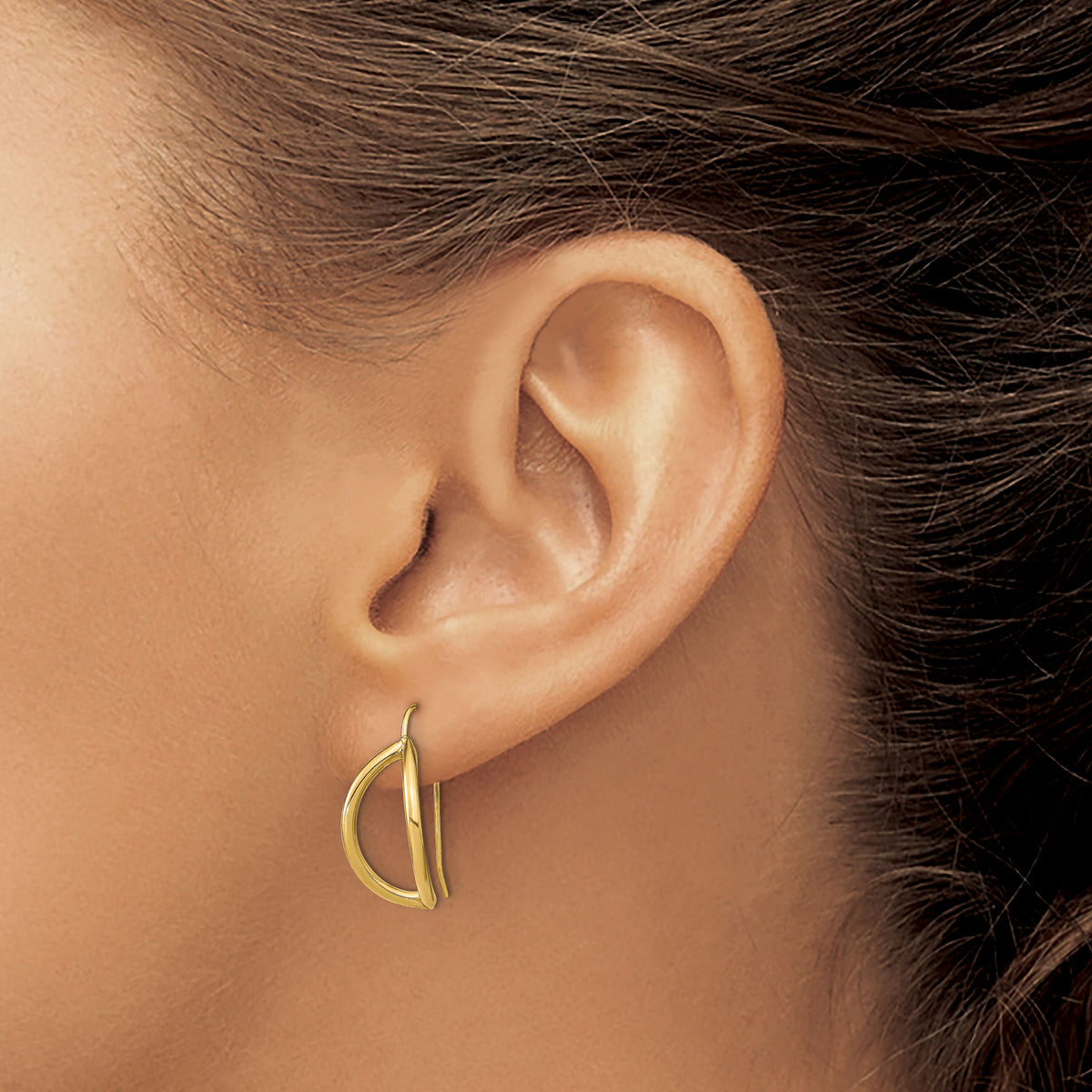 14k Half Circle Wire French Wire Earrings-TF1940