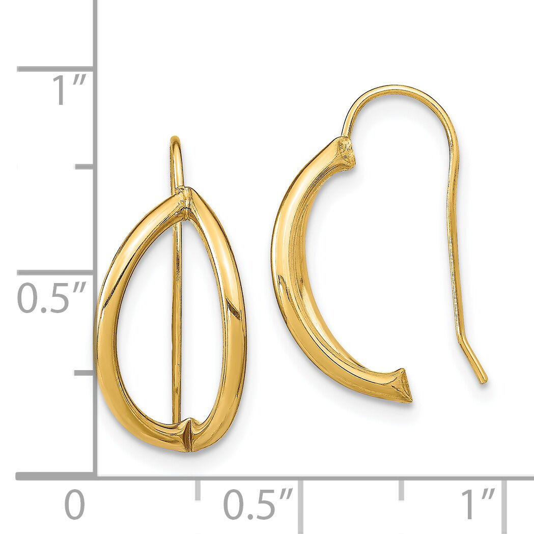 14k Half Circle Wire French Wire Earrings-TF1940