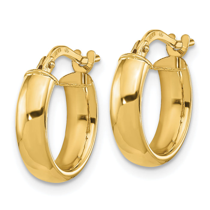 14k Polished 3.7mm Hoop Earrings-TF1966