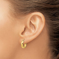 14k Polished 3.7mm Hoop Earrings-TF1966