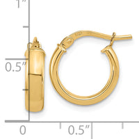 14k Polished 3.7mm Hoop Earrings-TF1966