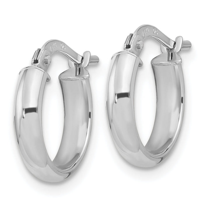14k White Gold Polished 2.9mm Hoop Earrings-TF1966W