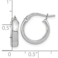 14k White Gold Polished 2.9mm Hoop Earrings-TF1966W
