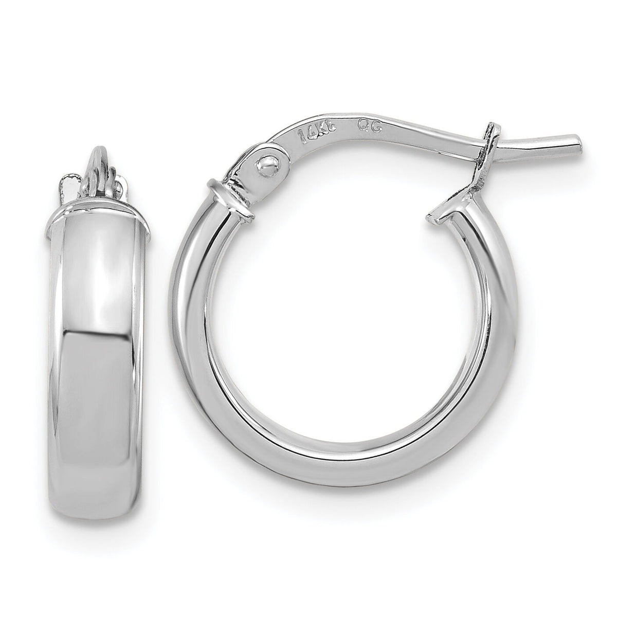 14k White Gold Polished 2.9mm Hoop Earrings-TF1966W