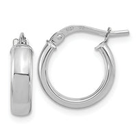 14k White Gold Polished 2.9mm Hoop Earrings-TF1966W
