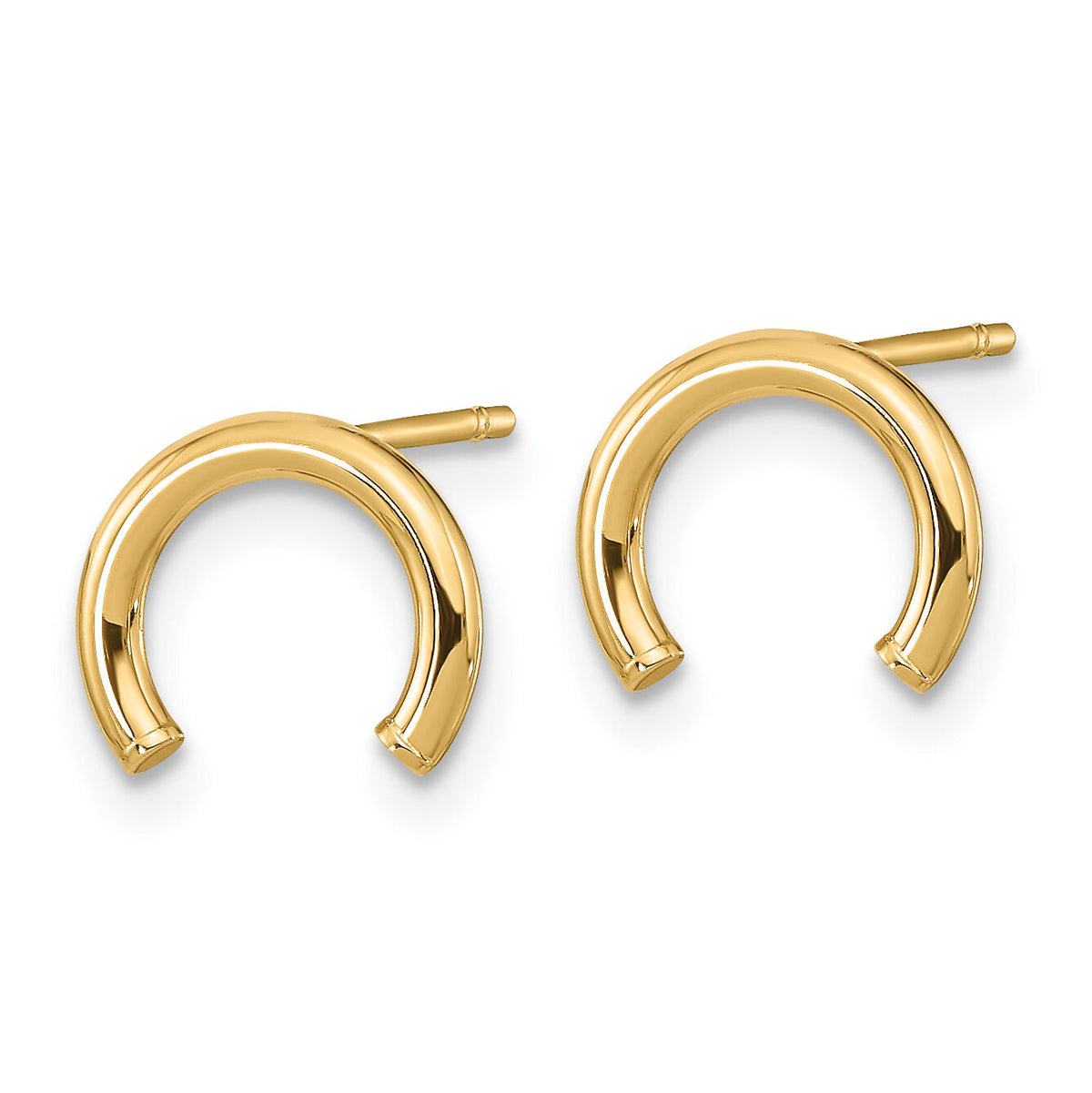 14k Polished U Shape Tube Post Earrings-TF1982