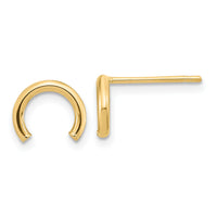 14k Polished U Shape Tube Post Earrings-TF1982