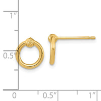 14K Polished D/C Circle Post Earrings-TF1984