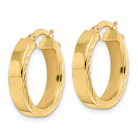 14K Polished Hoop Earrings-TF1997