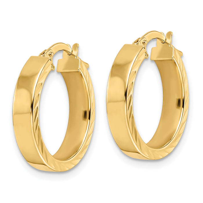 14K Polished Hoop Earrings-TF1997