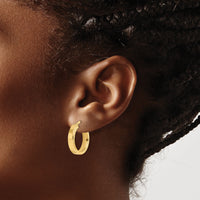 14K Polished Hoop Earrings-TF1997