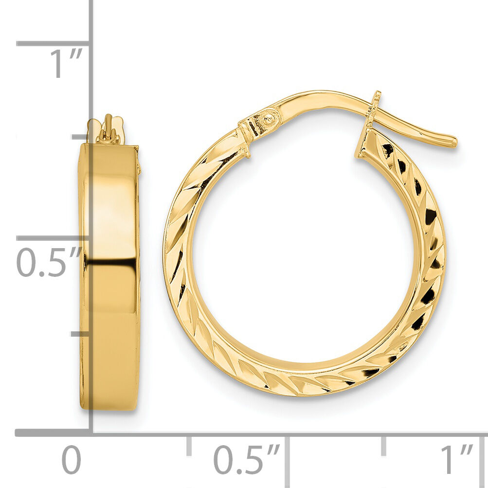 14K Polished Hoop Earrings-TF1997