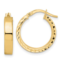 14K Polished Hoop Earrings-TF1997