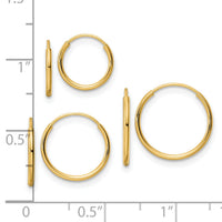 14k Polished Endless Hoop 3 Piece Set-TF2004SET