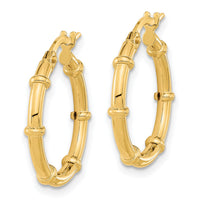 14K Polished and Fancy Hoop Earrings-TF2009