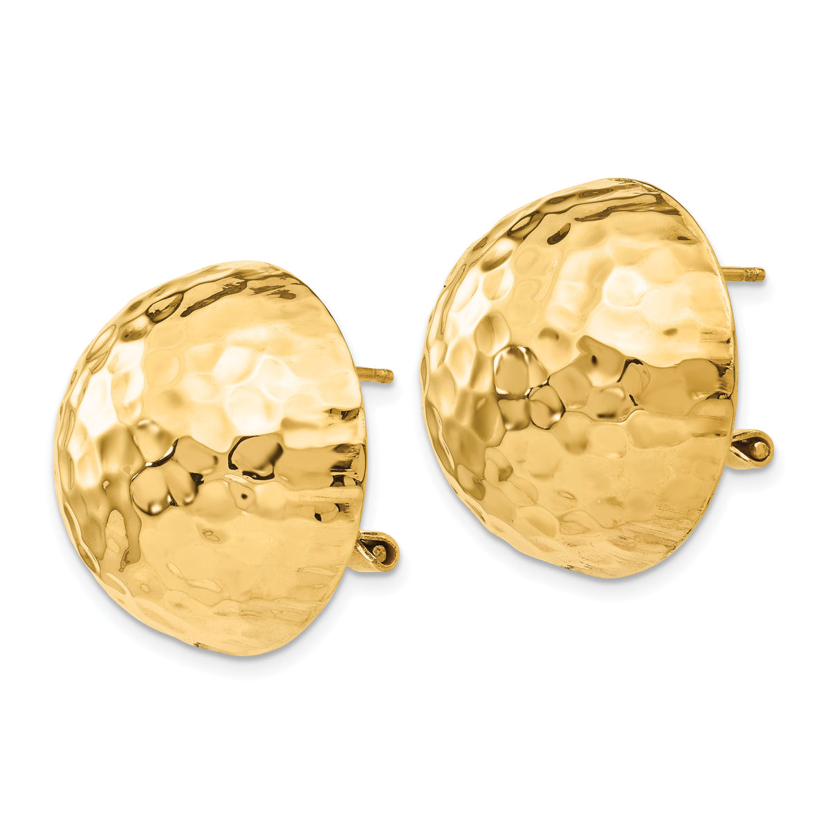 14k Hammered Omega Back Post Earrings-TF201