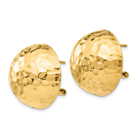 14k Hammered Omega Back Post Earrings-TF201
