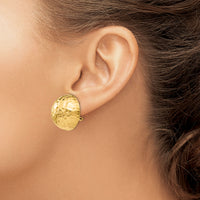 14k Hammered Omega Back Post Earrings-TF201