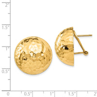 14k Hammered Omega Back Post Earrings-TF201