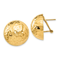 14k Hammered Omega Back Post Earrings-TF201